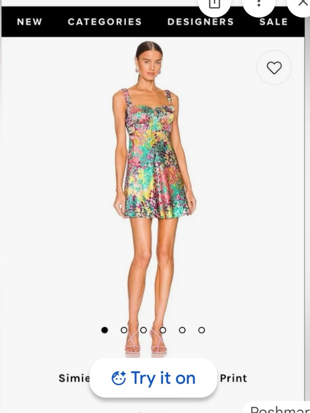 NICHOLAS Multicolor Floral Square-Neck Mini Dress